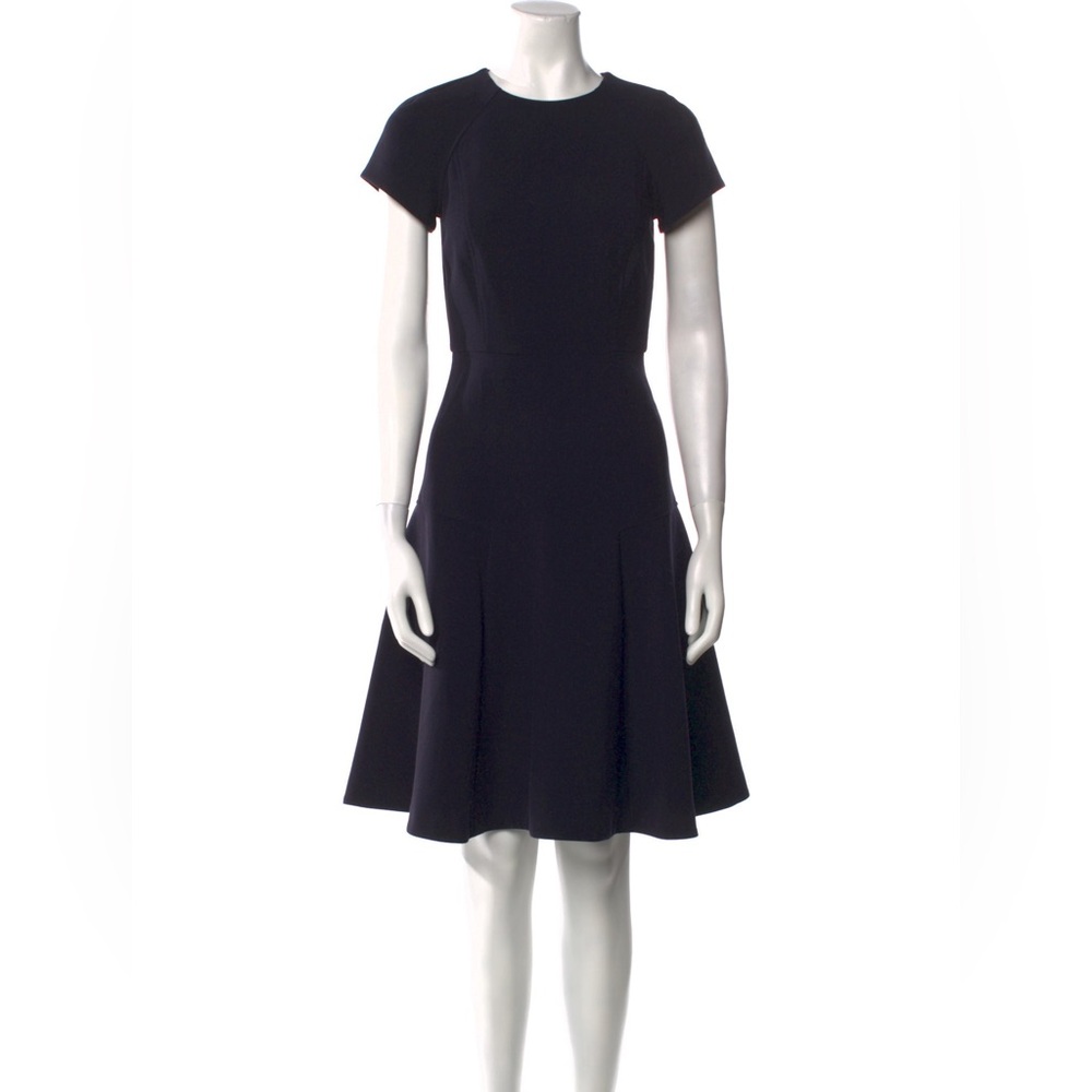 LK Bennett Eugenia Blue Short Sleeve Flare Knee length dress 6 office ASO Kate